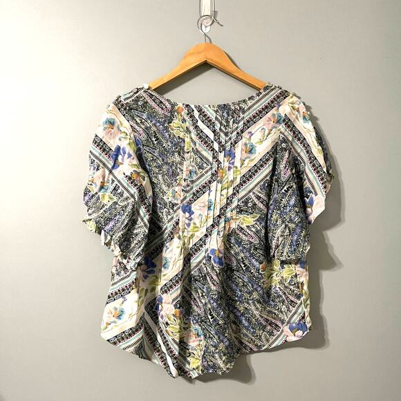 Maeve Top Size 0 Medium Floral Flutter Sleeve Maya - Picture 4 of 10